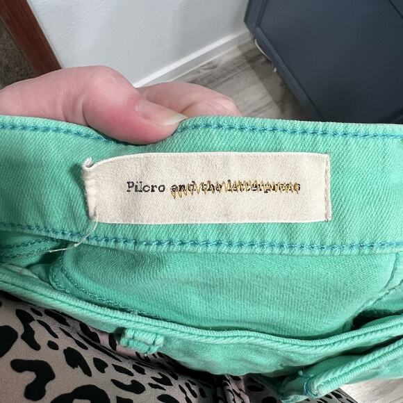 Pilcro Anthropologie Stet Slim‎ Ankle Crop Pants Green Size 28 Casual Everyday - Picture 8 of 13